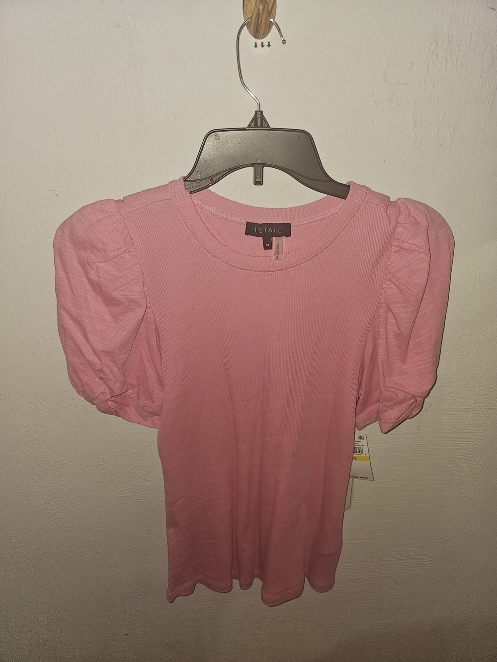 1. State Deep Pink Puff Sleeve Tee